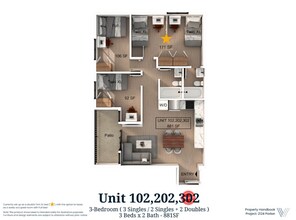 3 Bedroom | 2 Bath C Shared-Deluxe floor plan